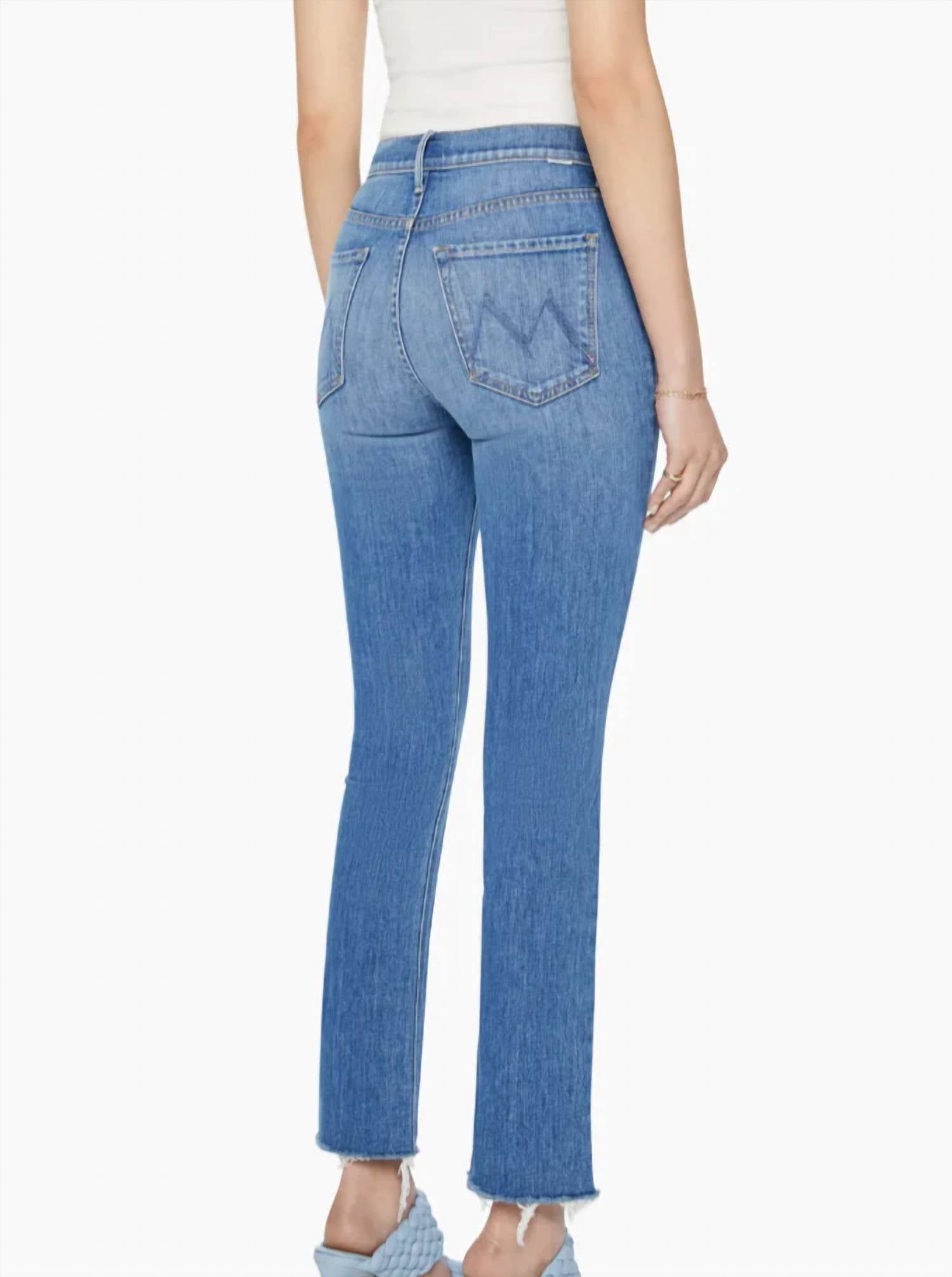 Mother - Women's Mid Rise Dazzler Ankle Fray Jean