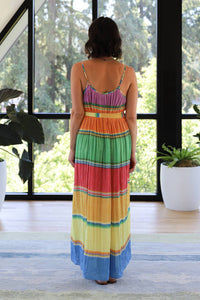 Nyland - Kamari Color Block Pleated Cami Midi Dress