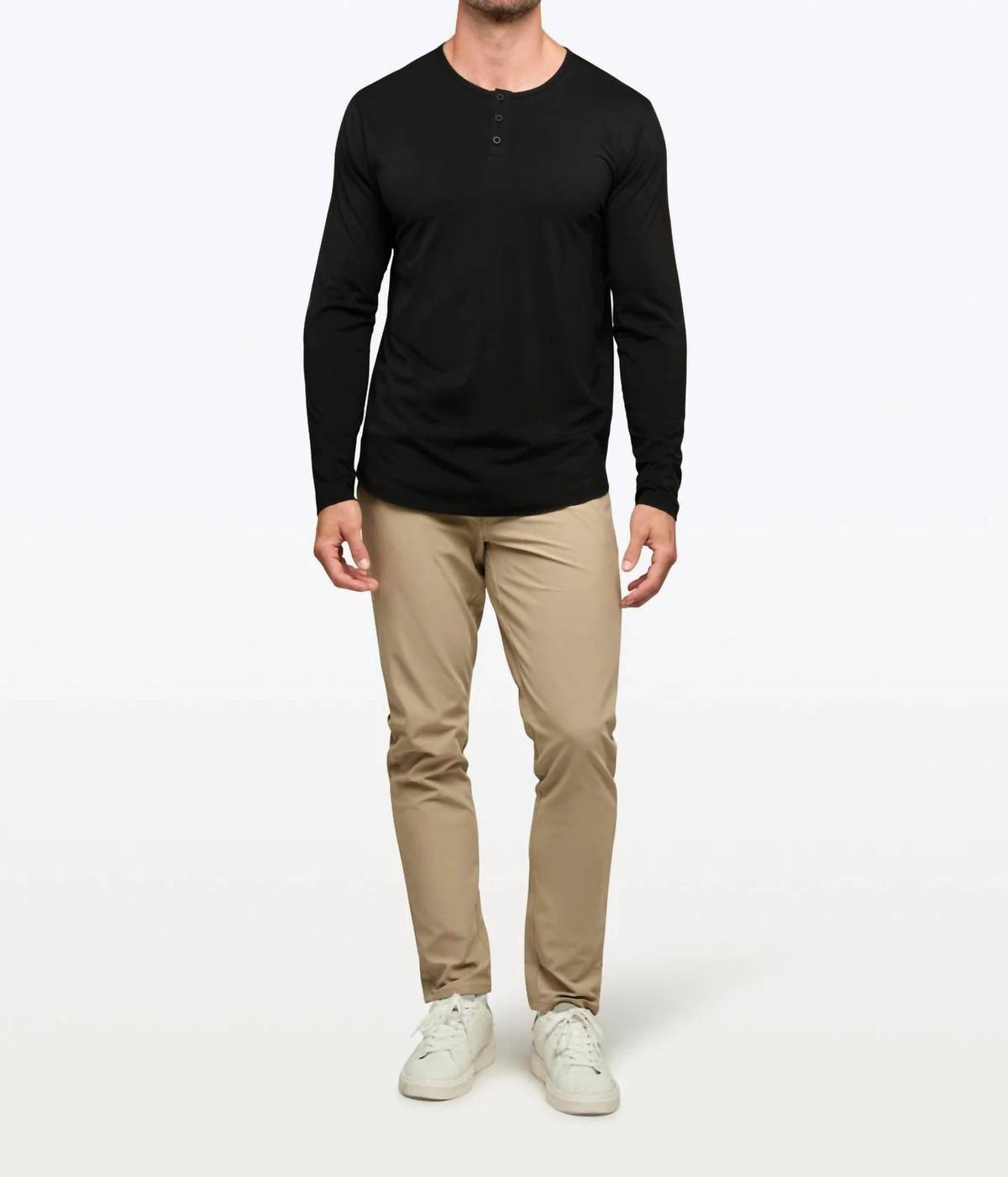 Cuts - Long Sleeve Henley Curve Top