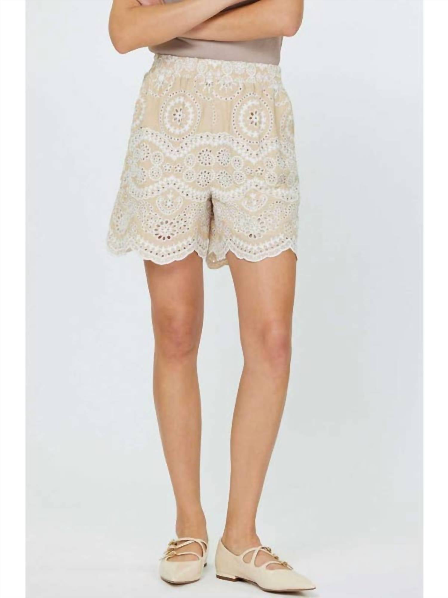 Current Air - Eyelet Short With Scallop Hem