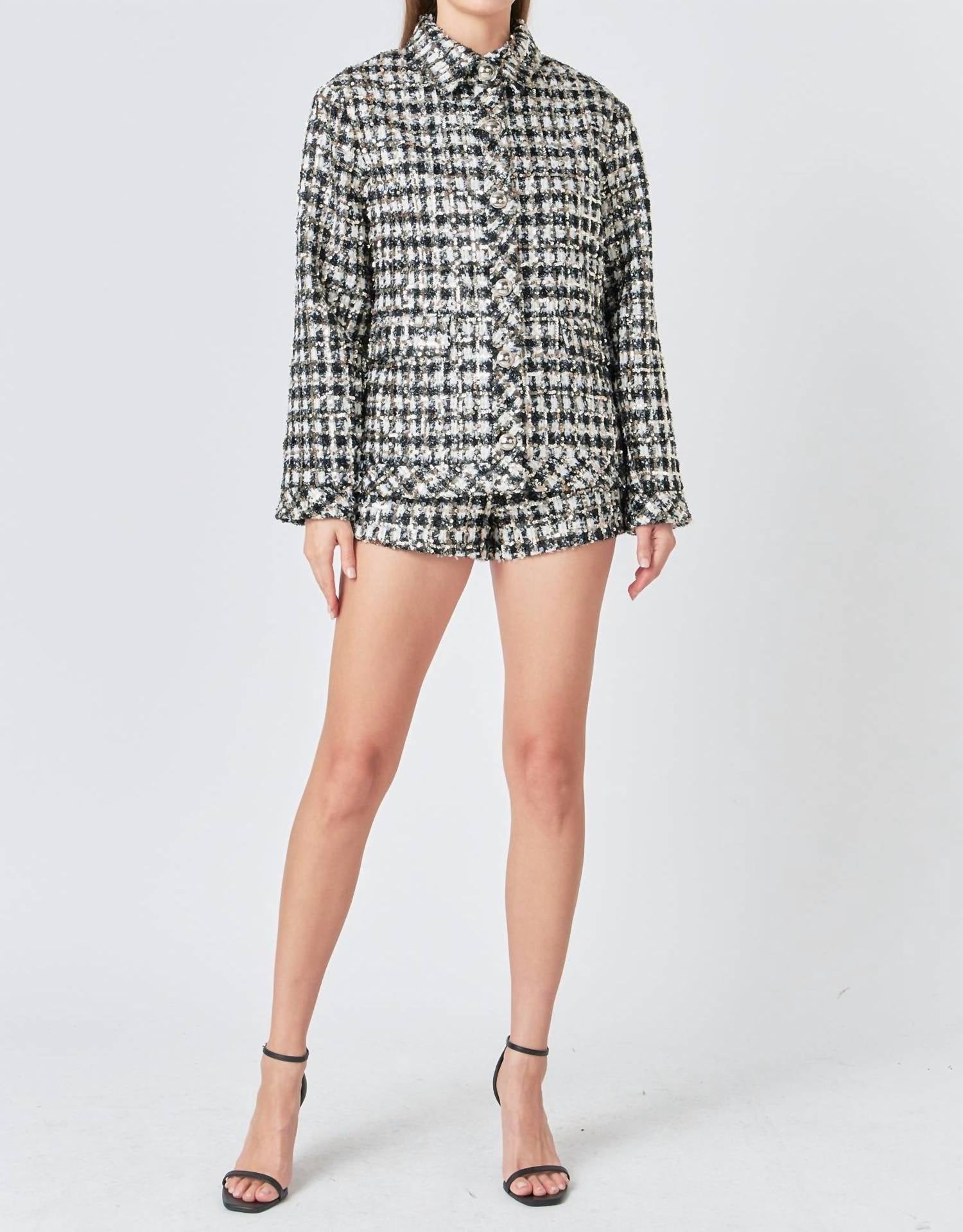 Endless Rose - Sequins Check Jacket