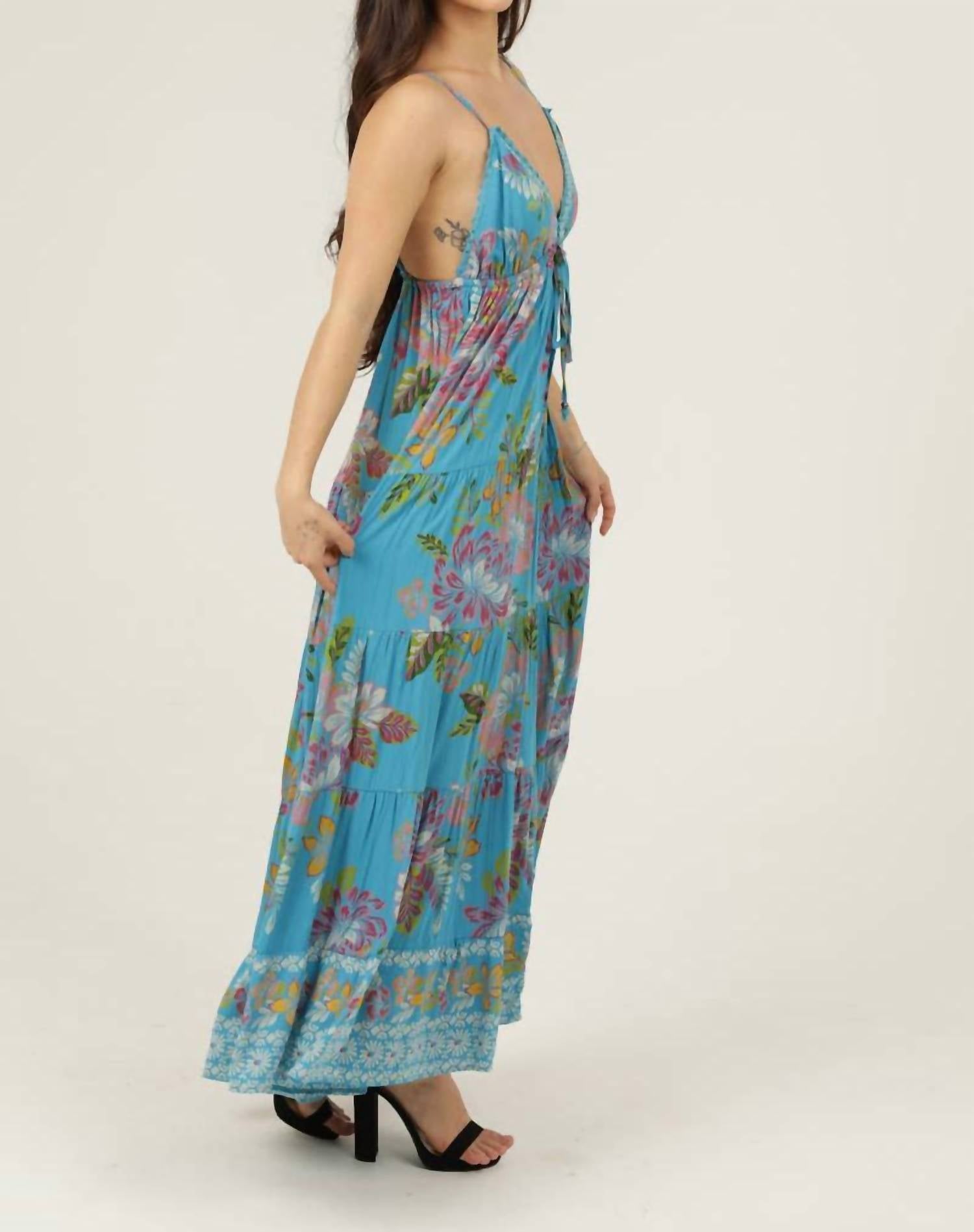 ANGIE Santorini Skies Dress in blue - women's dress - alternate view