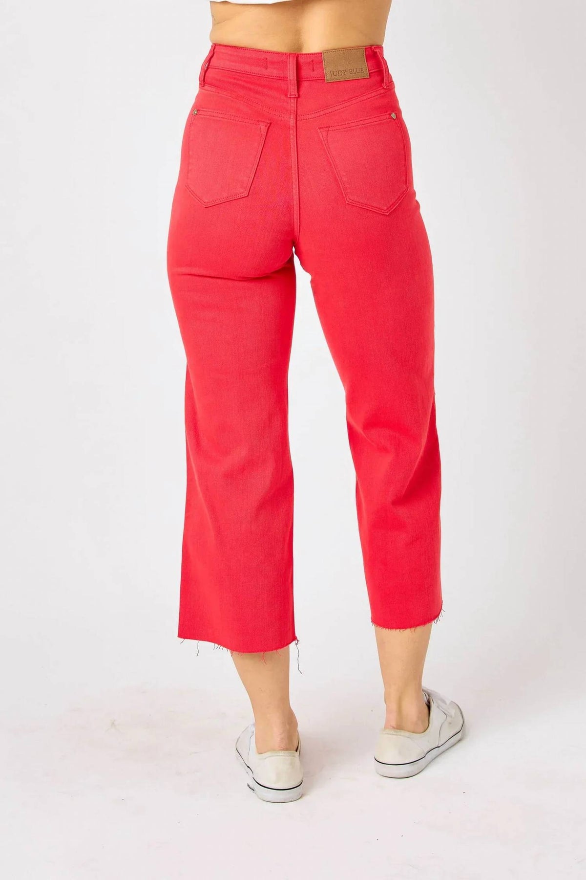 Judy Blue - Women's Garment Dyed Tummy Control Crop Wide Pants
