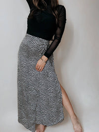 Promesa - Angeles Animal Print Satin Wrap Skirt