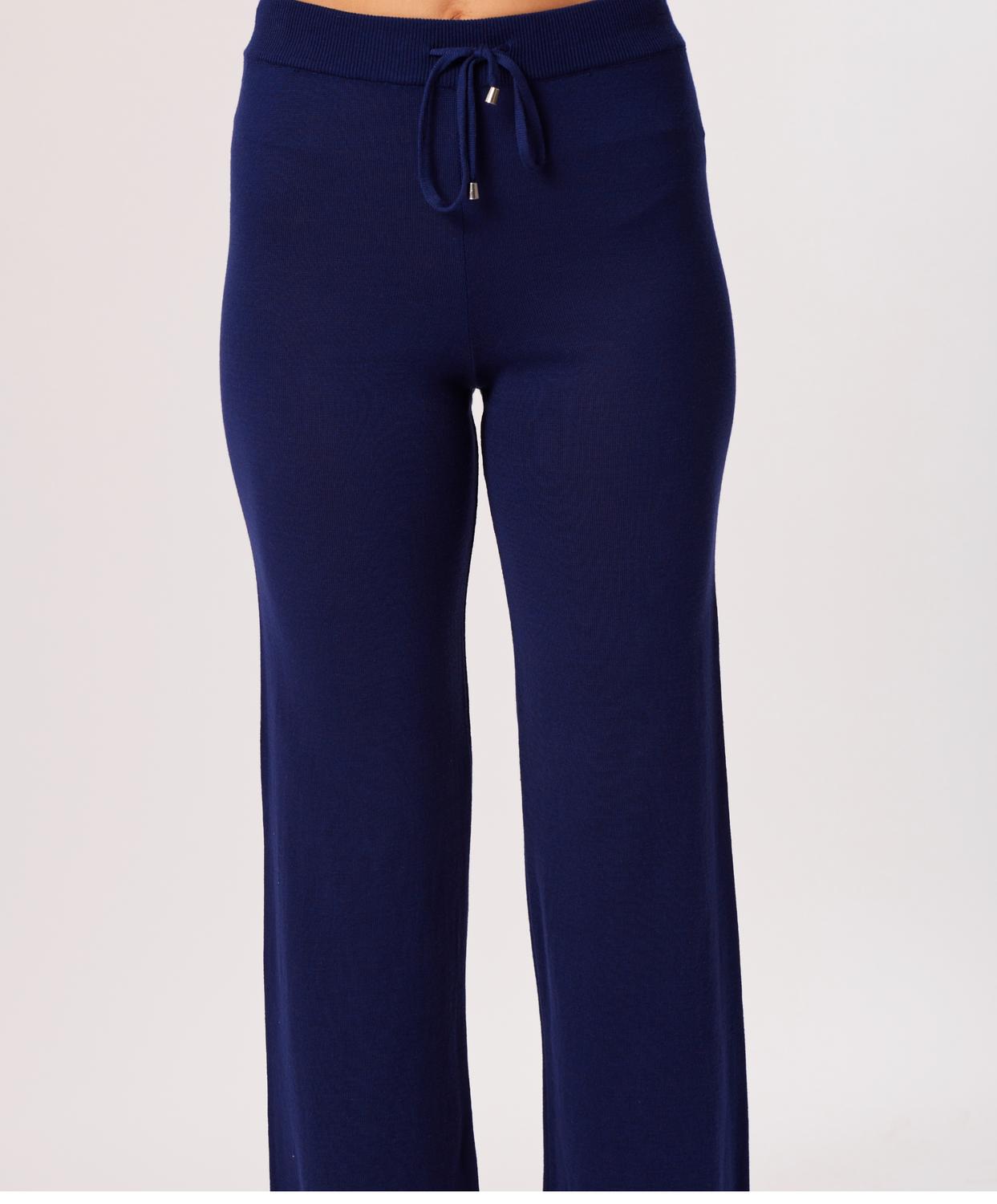 Angel Apparel Drawstring Lounge Pants in navy - women's pants