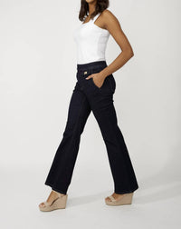 Frank Lyman Denim Fit & Flare Jeans in dark blue - women's jeans - detail view