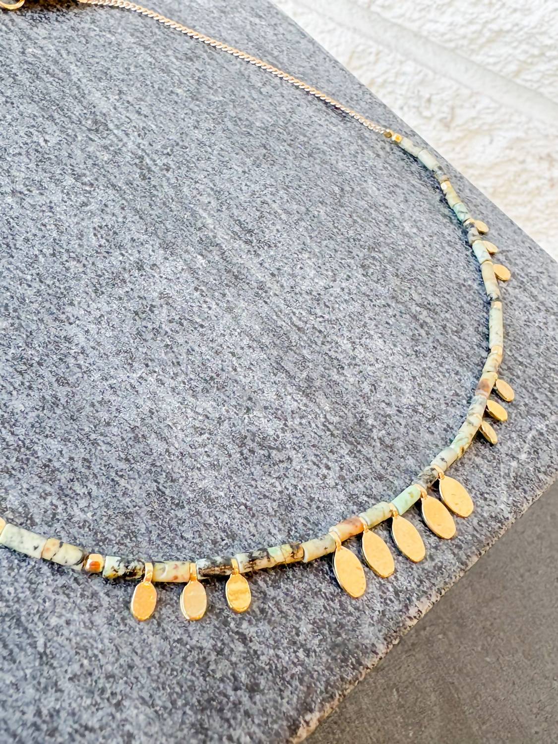 ISABEL MARANT Women's Elyas Short Necklace in khaki - women's jewelry - detail view