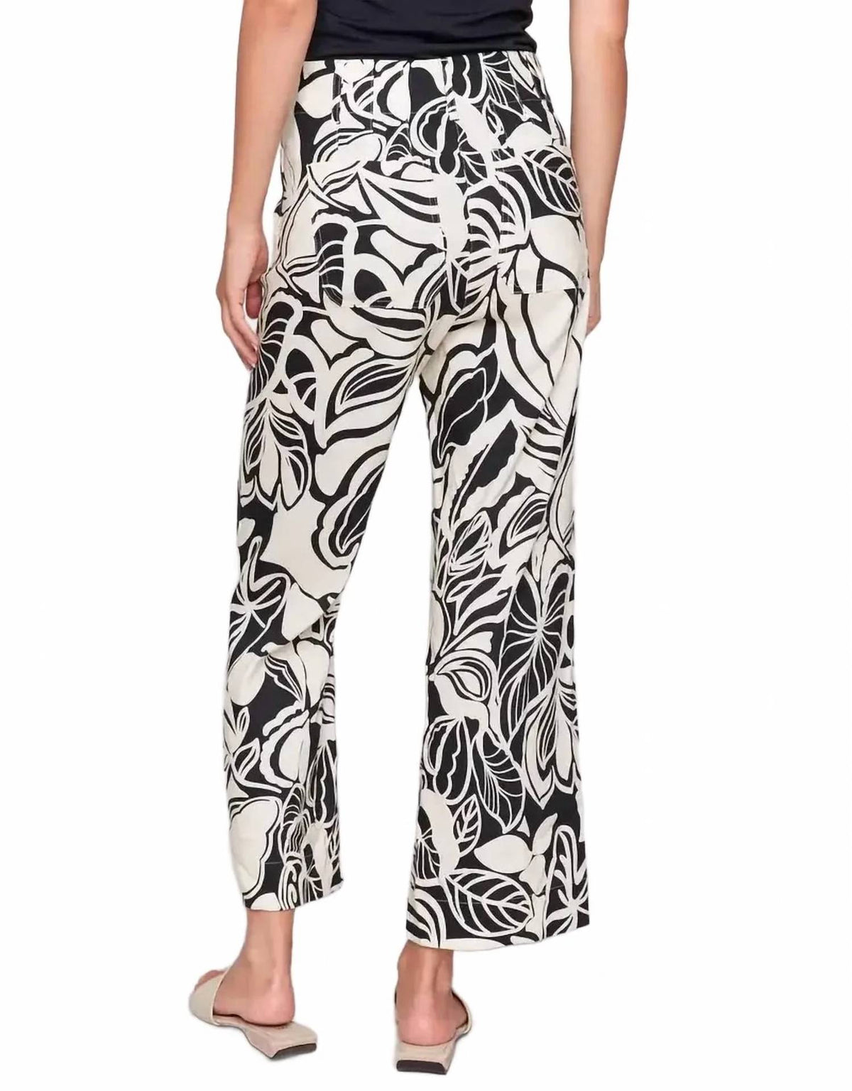 Charlie B - Women's Screen Printed Cropped Linen Blend Pants
