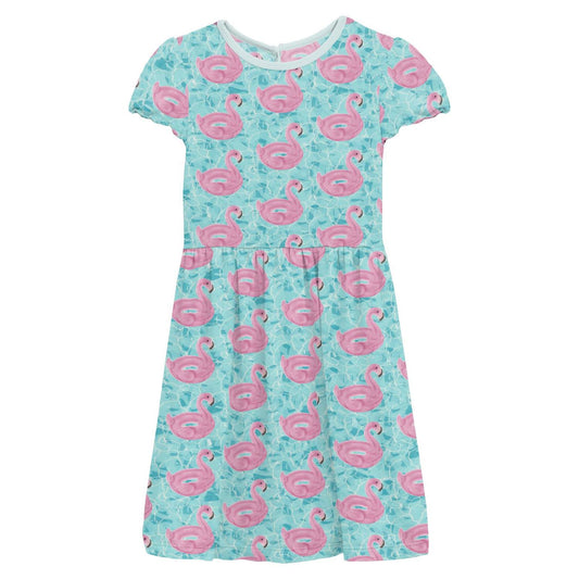 Kickee - Girl's Flutter Sleeve Twirl Dress With Pockets