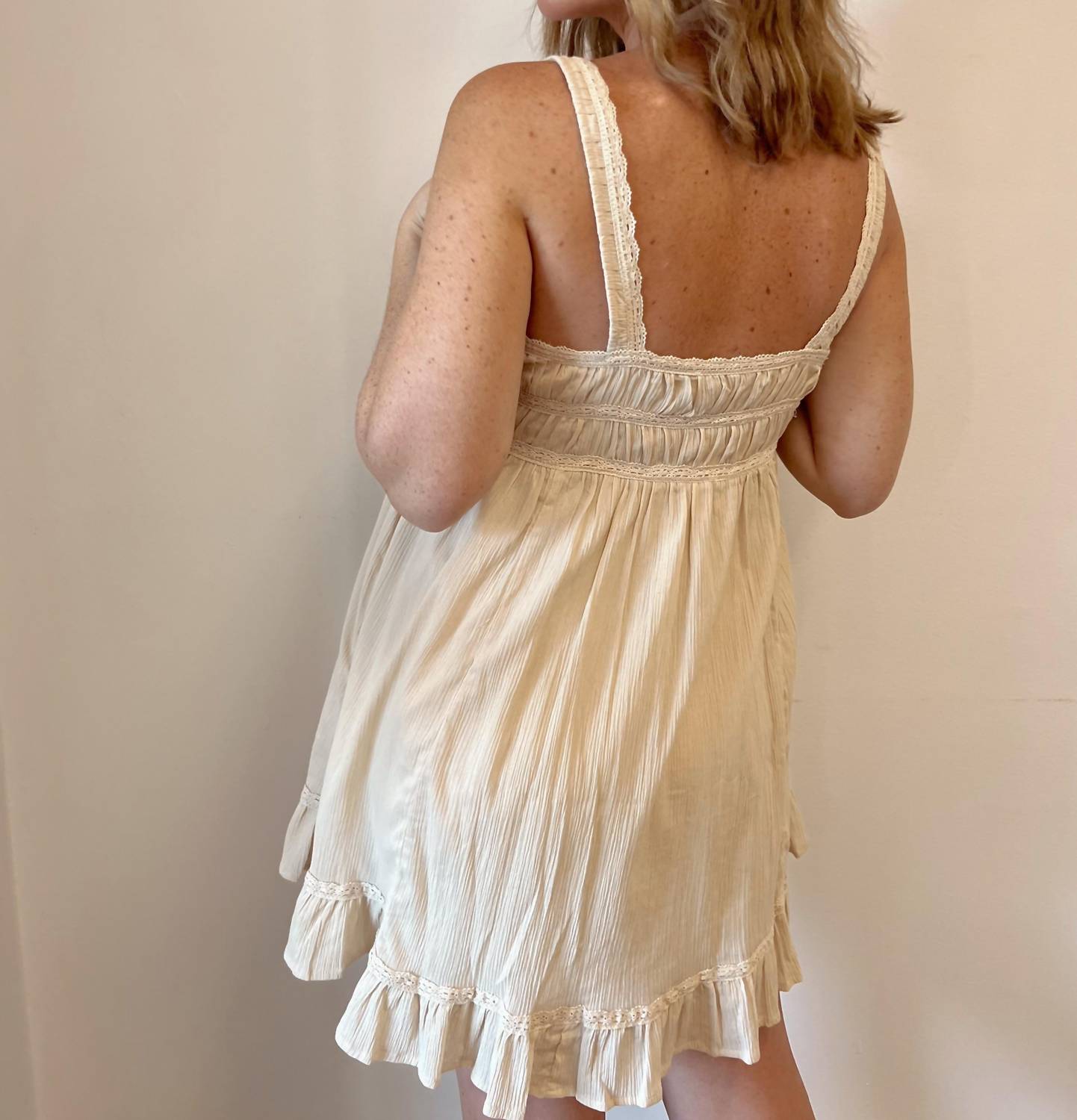 By Together - Stay Neutral Babydoll Mini Dress