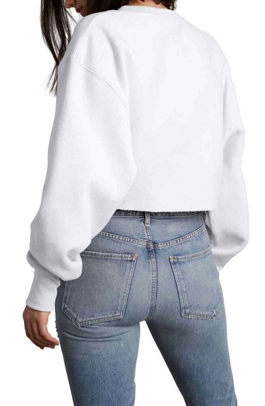 Champion - Reverse Weave Cropped Cut Off Crew Raw Hem Sweatshirt