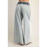Style Usa - Color Block Denim Drawstring Pants