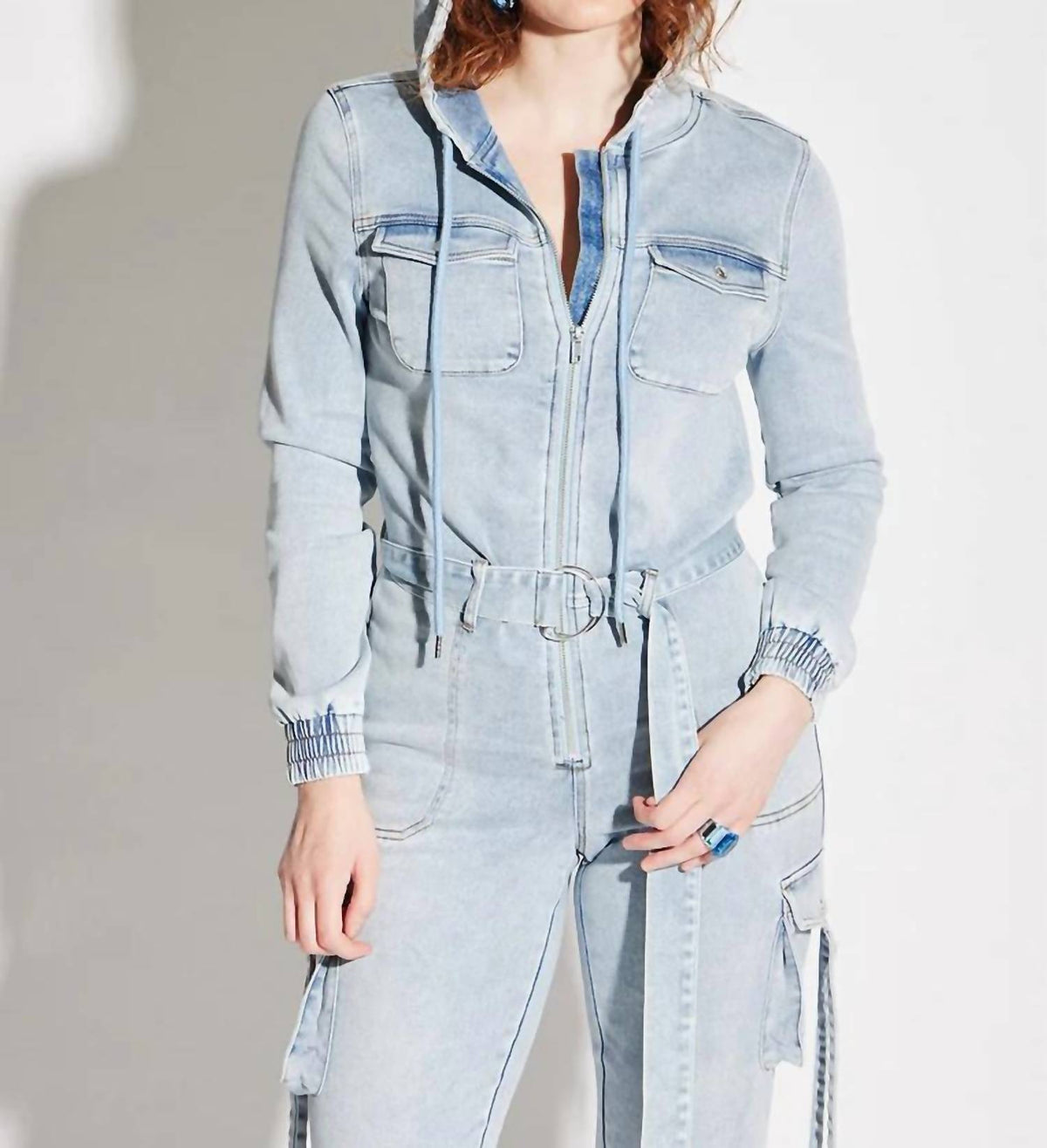 Circular Path - Terry Denim Jumpsuit