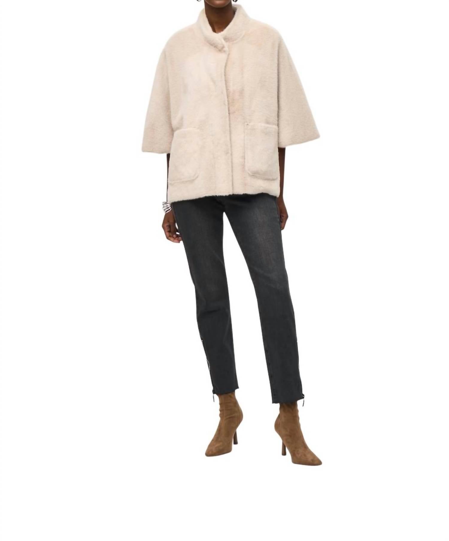 Joseph Ribkoff Minimalist Oversized Everyday Jacket in champagne - women's jacket - view 7