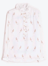 Vilagallo Women's Volantes blouse in white - women's blouse