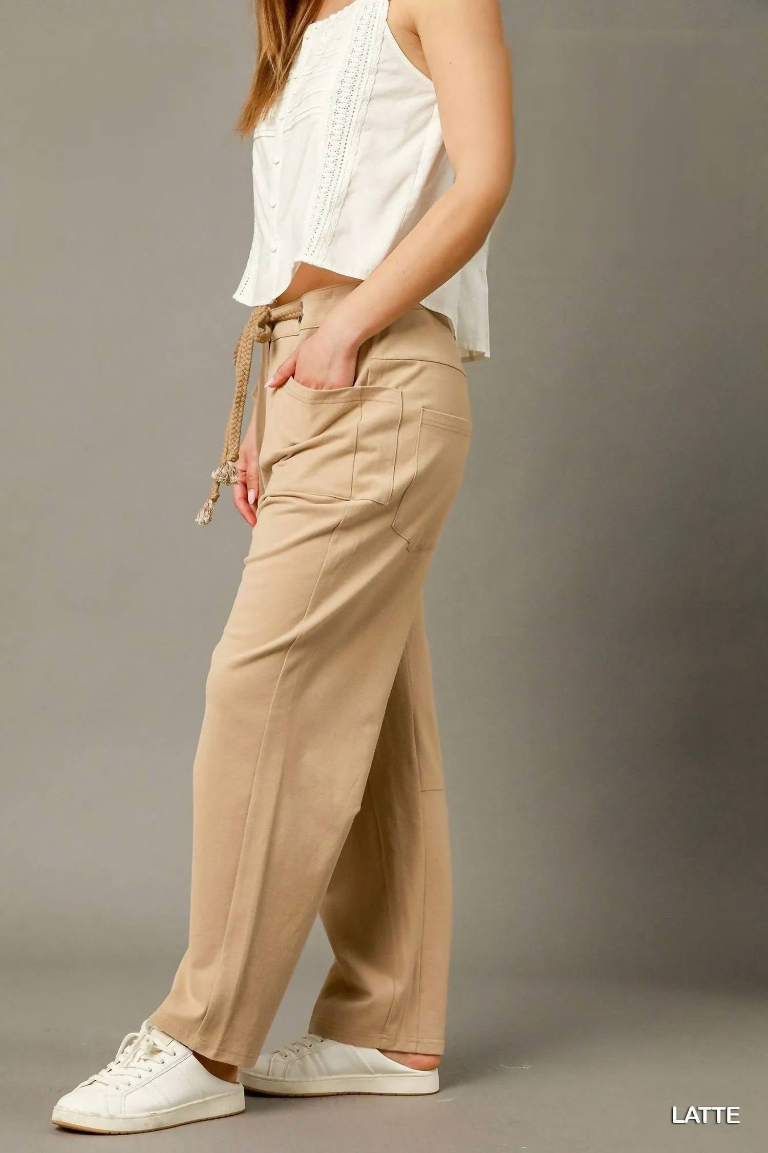 Trendsi - Umgee Cargo-Inspired Drawstring Pants