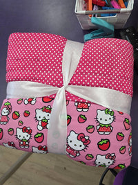 Charlies Project - Girl's Hello Cutie Strawberry Double Quilted Big Bamboo Blanket