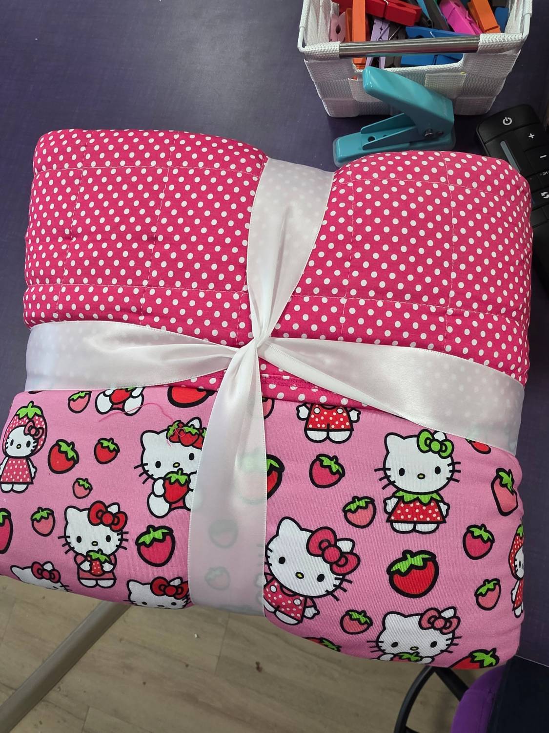Charlies Project - Girl's Hello Cutie Strawberry Double Quilted Big Bamboo Blanket