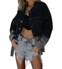 Blue Buttercup - Mya Rock & Roll Distress Ombre Denim Jacket