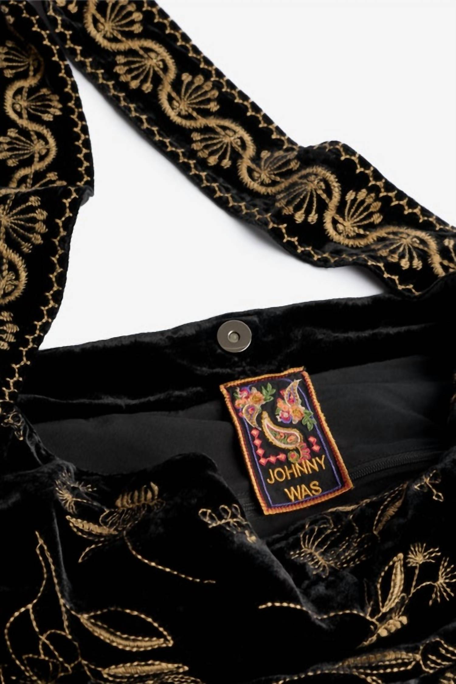 Johnny Was - ARLES SCHIFFLI VELVET WIDE STRAP TOTE BAG