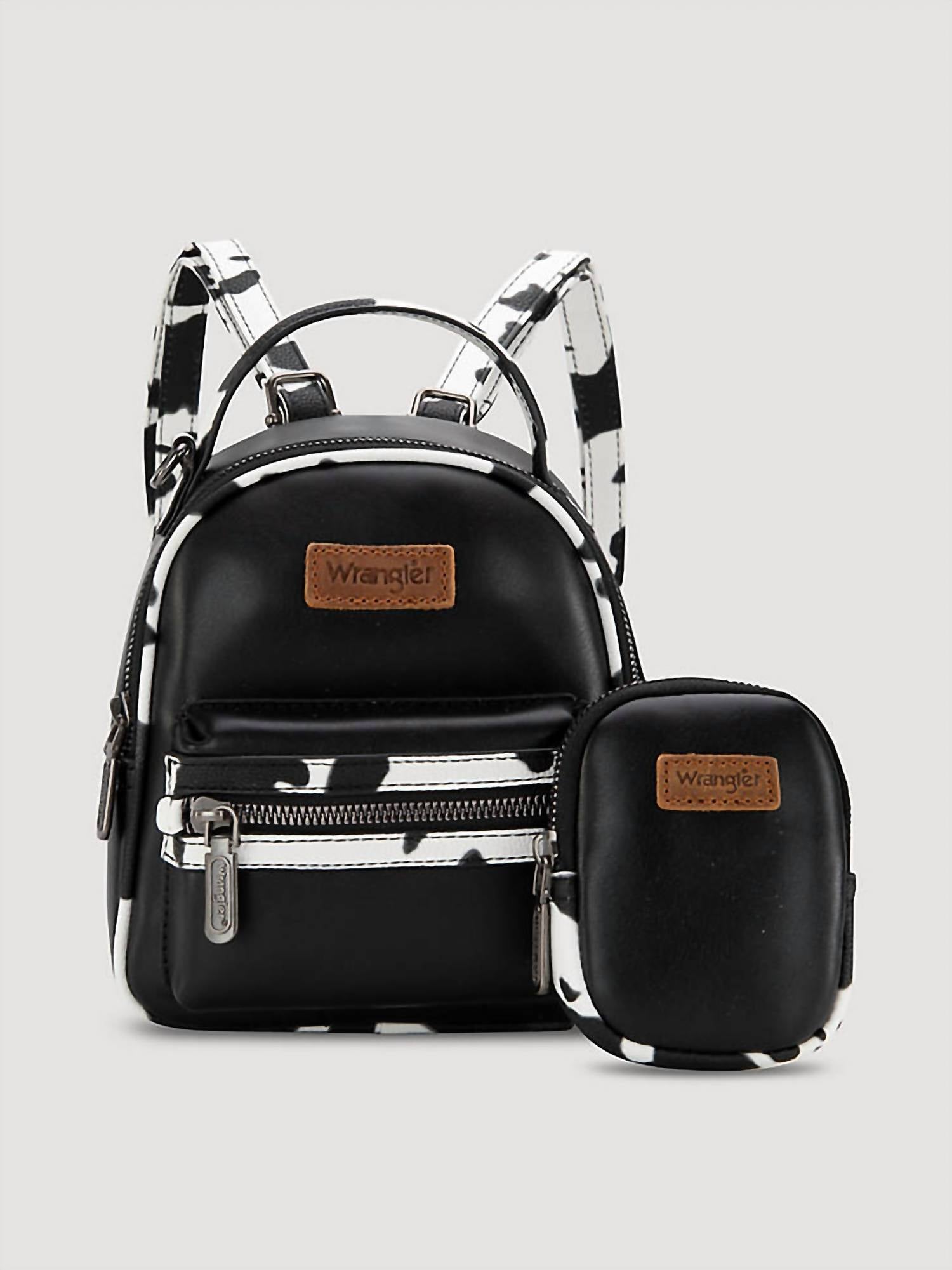 Wrangler - Mini backpack with cow print trim