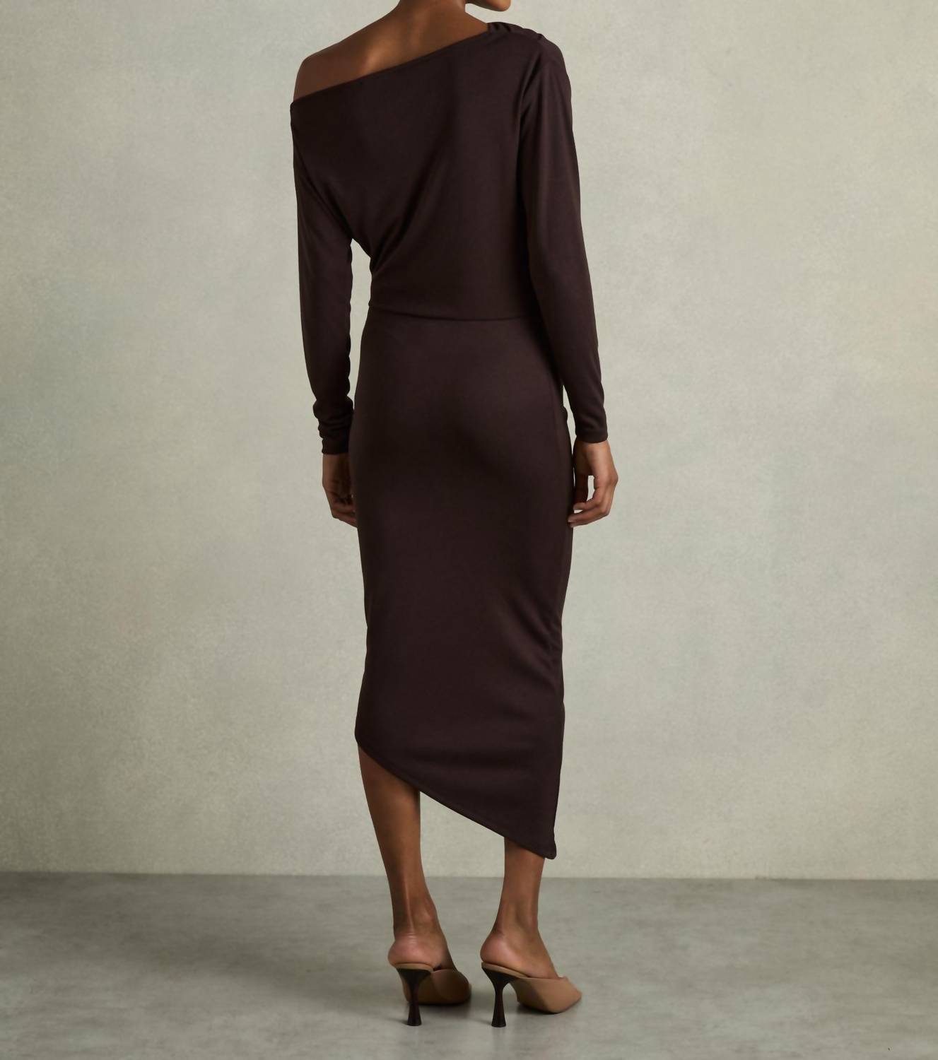 Reiss - Fleur Off-Shoulder Ruched Jersey Dress