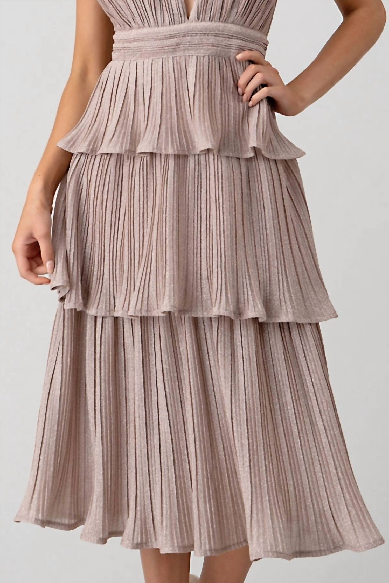 Minuet - 3 Layer Lurex Knit Midi Dress