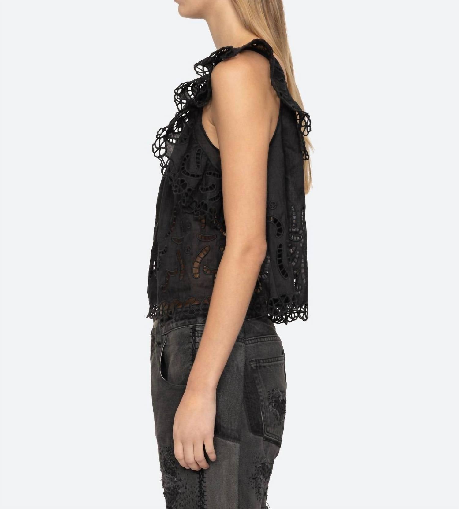 Sea - Marja Embroidery Flutter Tank Top