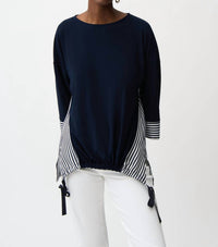 Joseph Ribkoff - Stripe Top With High Low Hem