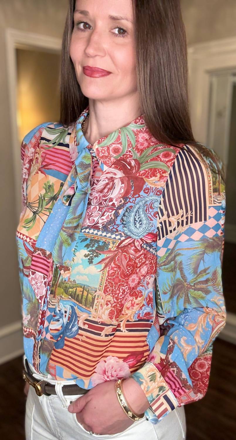SUGARLIPS Melani Blouse in multi - women's blouse - alternate view