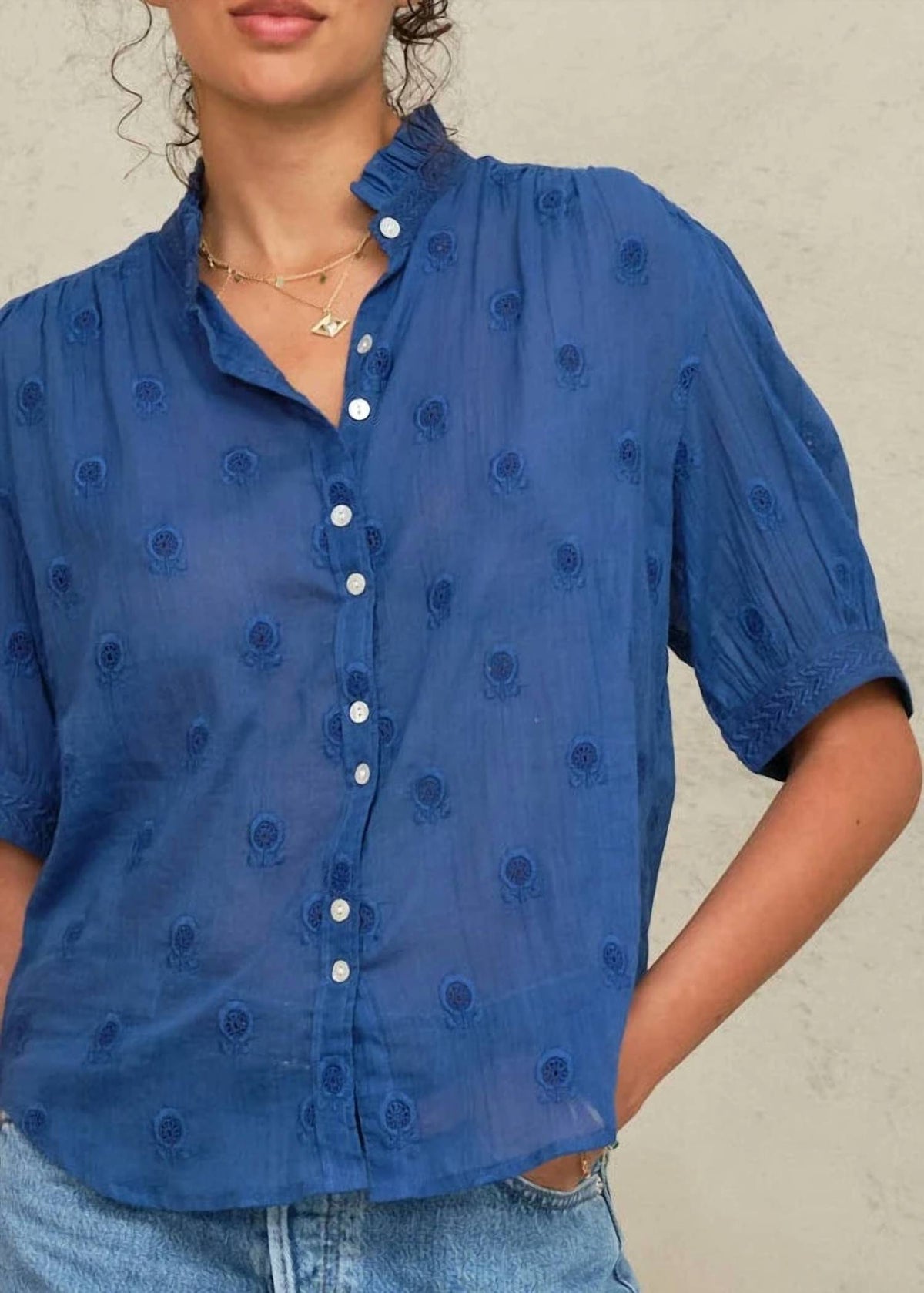 M.A.B.E. - Frani Embroidered Top