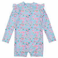 SNAPPER ROCK Girls Daisy Chain Rashguard in blue - kids' item