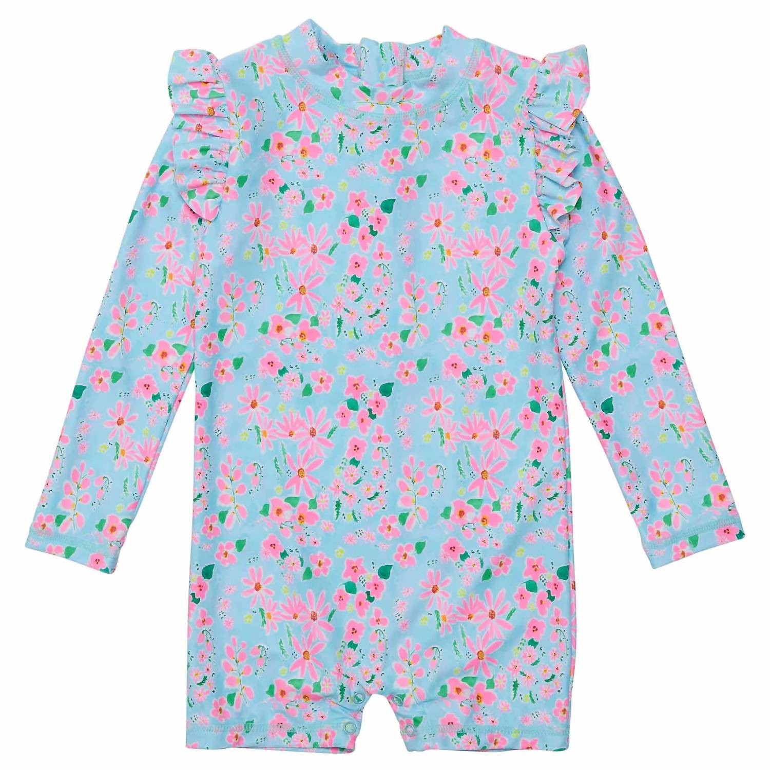 SNAPPER ROCK Girls Daisy Chain Rashguard in blue - kids' item