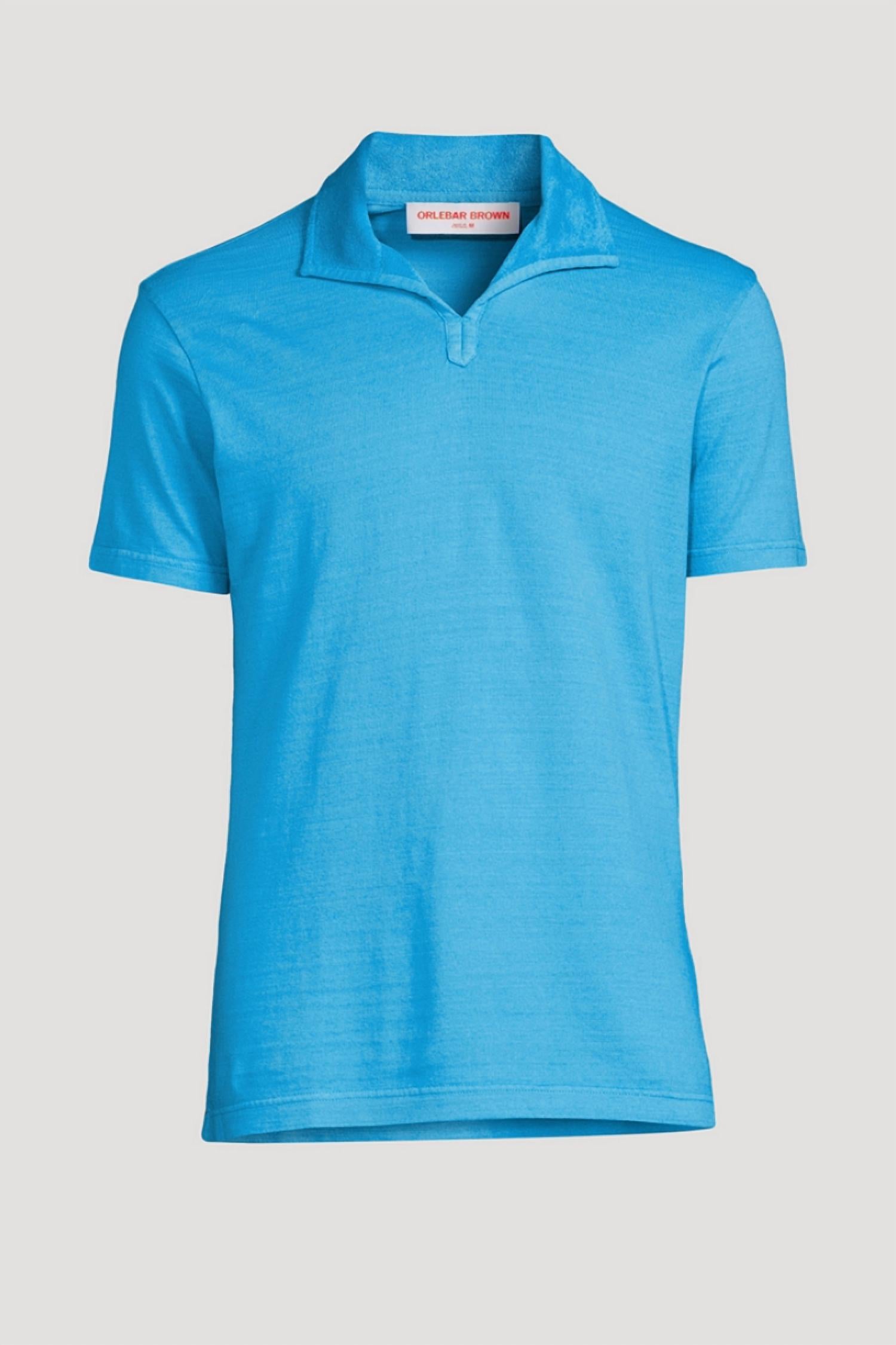 Orlebar Brown - Men's Albert Garment Dyed Towelling Trim Polo Shirt - Plus