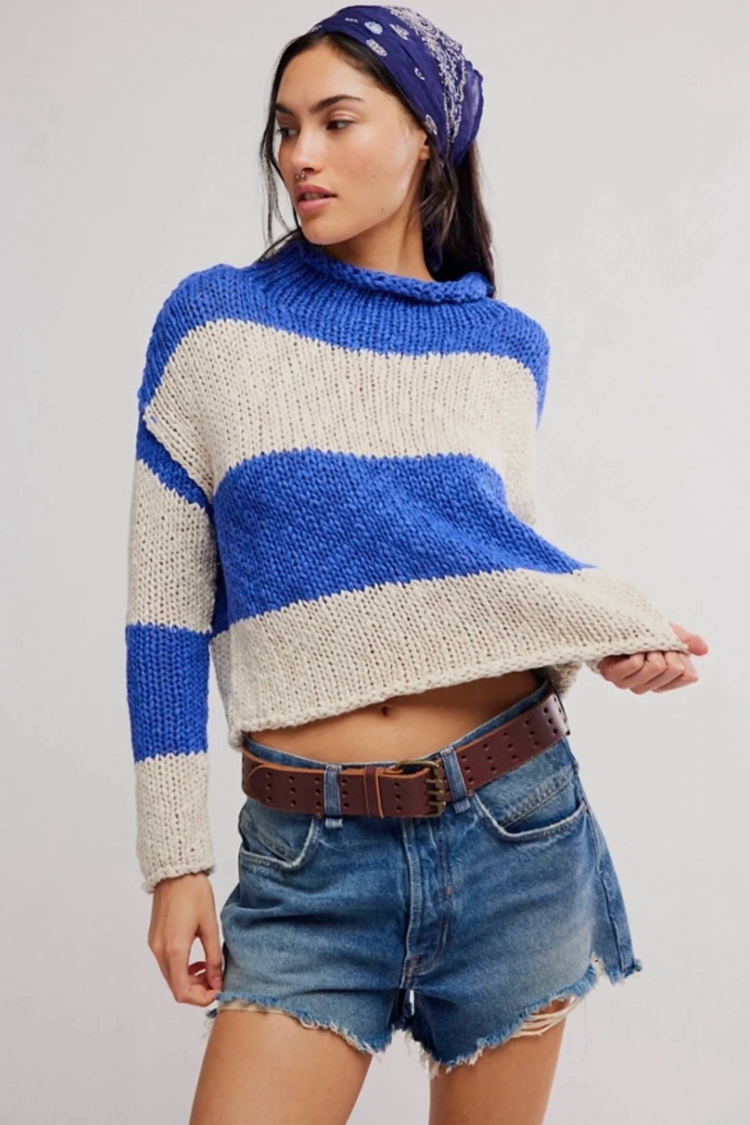 Free People - Opal Rollneck Knit Stripe Sweater