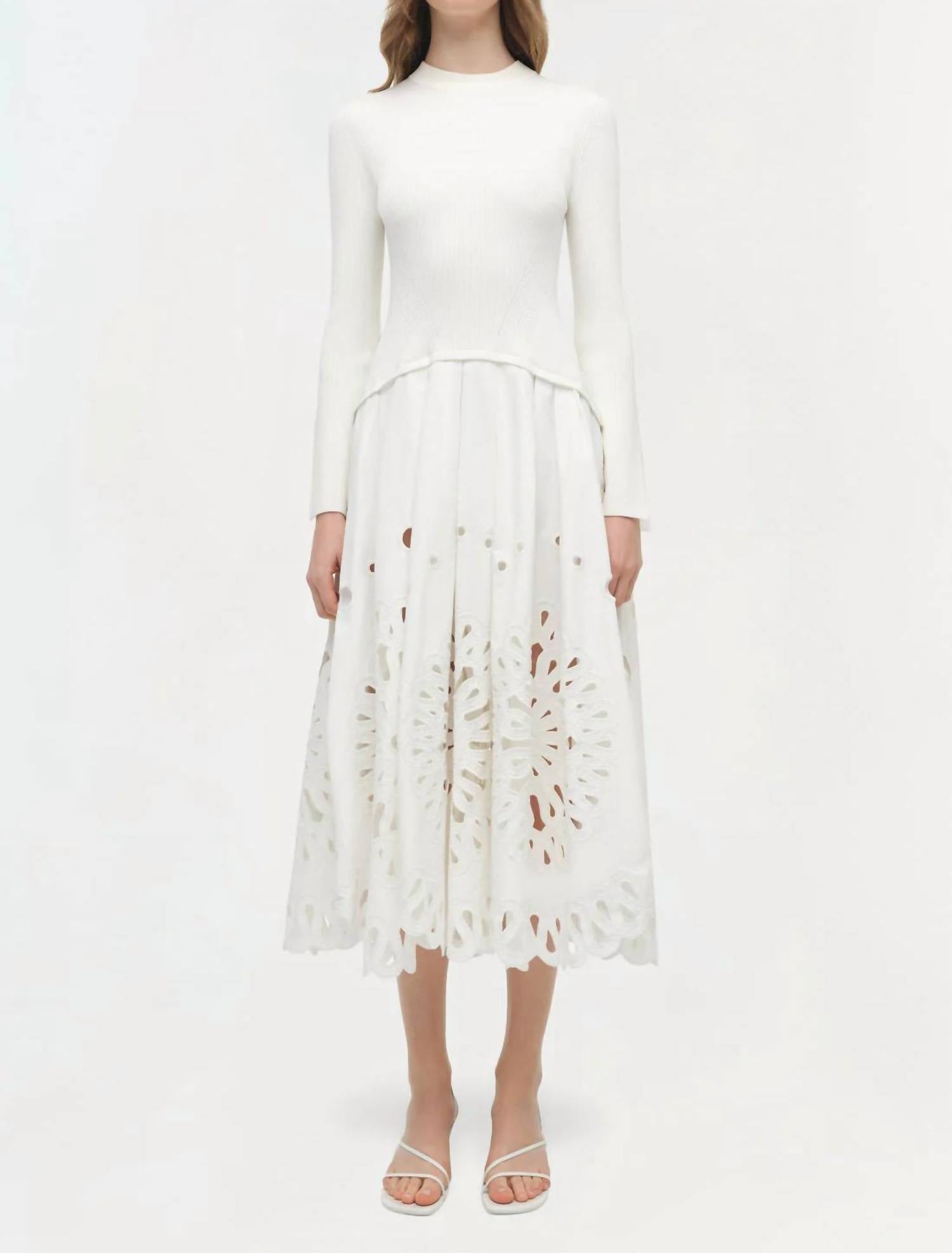 Simkhai - Daila Embroidered Knit Midi Dress