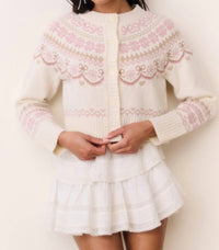 LoveShackFancy Women's Shantae Cardigan in pink champagne - women's cardigan - view 5