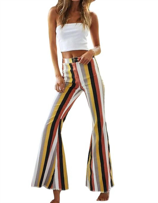 Bibi - Multicolor Stripe Bell Bottom Pants