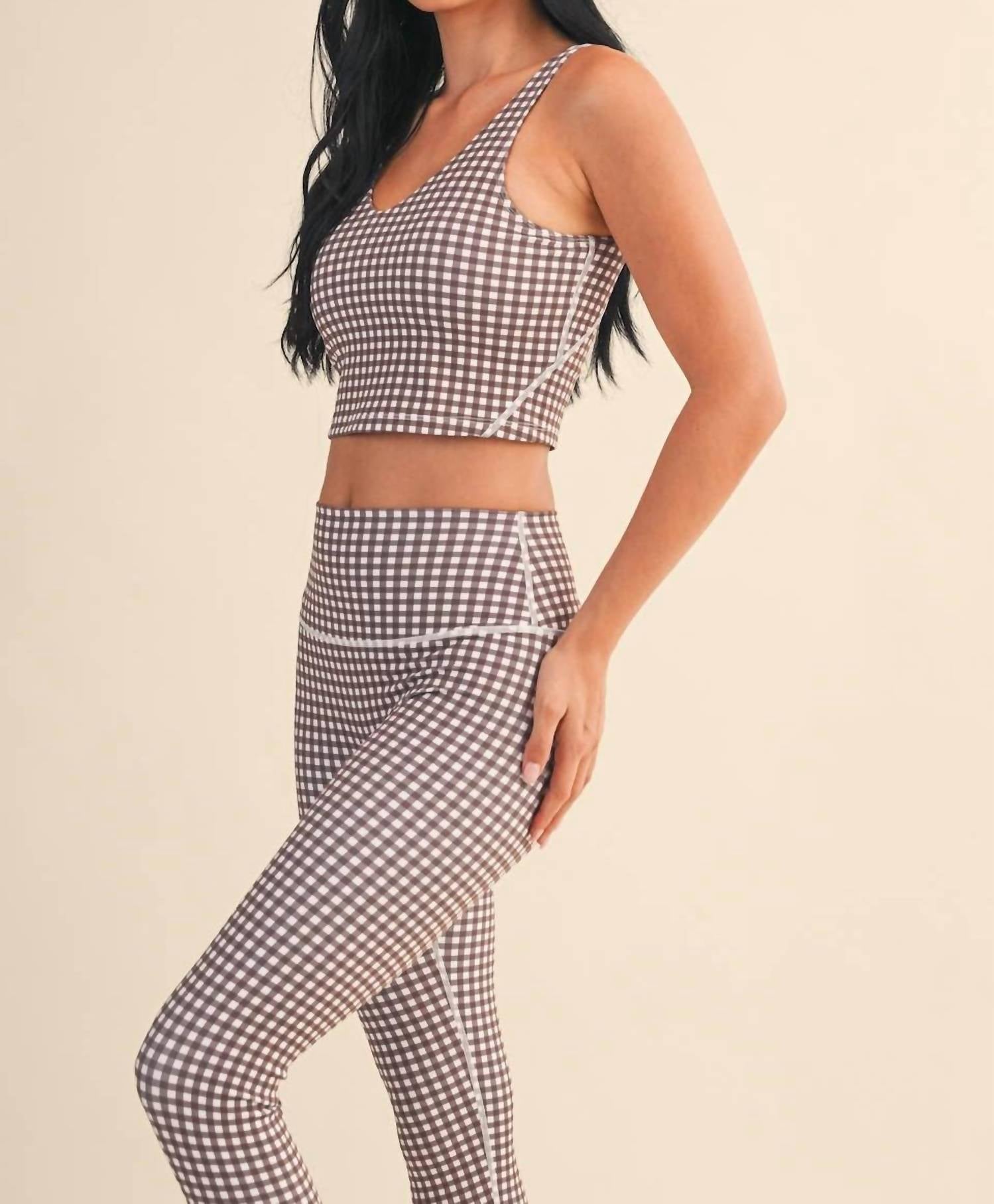 Kimberly C - Gingham Print Crop Top