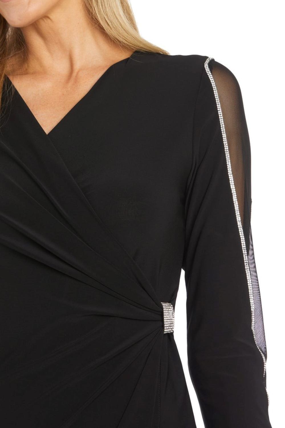 R&M Richards - Long Faux Wrap Style Evening Dress