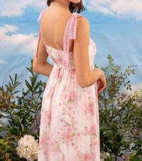 Blu Pepper - Sadie Floral Crochet Lace Strap Maxi Dress