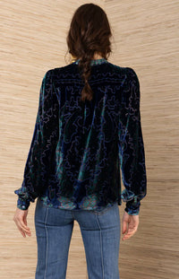 Hale Bob - Kailey Burn out Velvet Long Sleeve Tunic Top