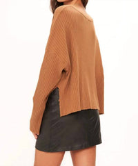 Project Social T - Getaway Notch Neck Sweater Rib Pullover
