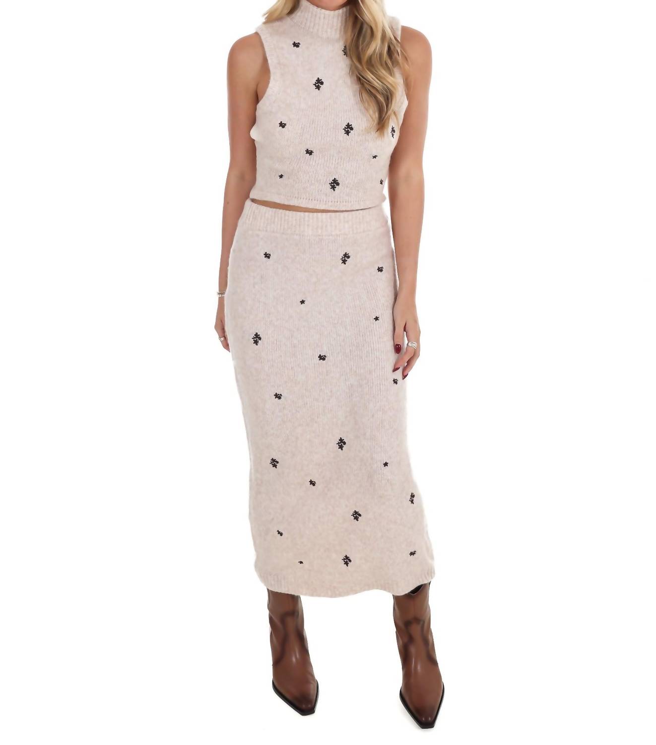 Le Lis - Simply Stated Sweater Midi Skirt Set