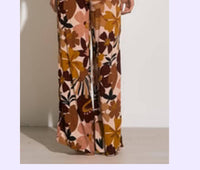 Elan - Floral Pant W/side Slit