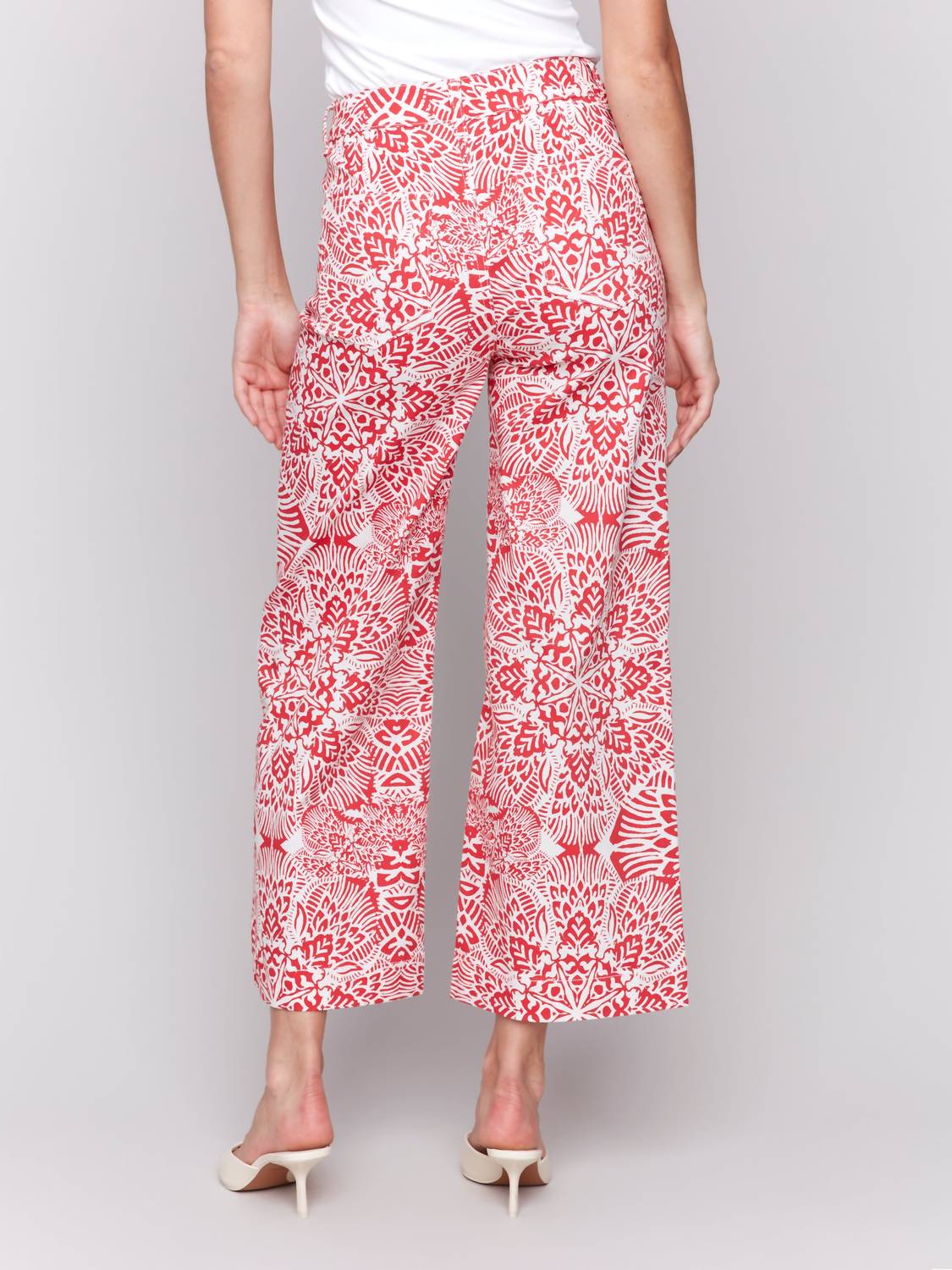 Charlie B - Printed Cotton Flare Pants