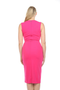 Joseph Ribkoff - Belted Front Slit Midi Sheath Dress