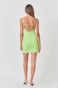 Endless Rose - Alix Sweetheart Scooped Knit Mini Dress