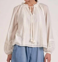 Elan - Long Sleeve V-neck Flowy Top