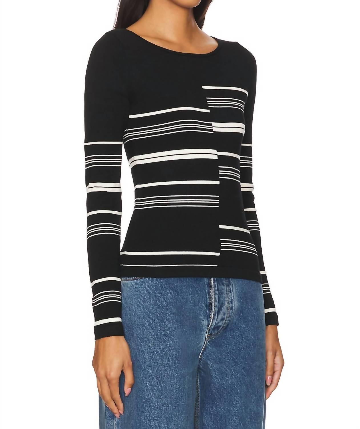STEVE MADDEN Joanne Sweater in black multi - women's sweater - detail view